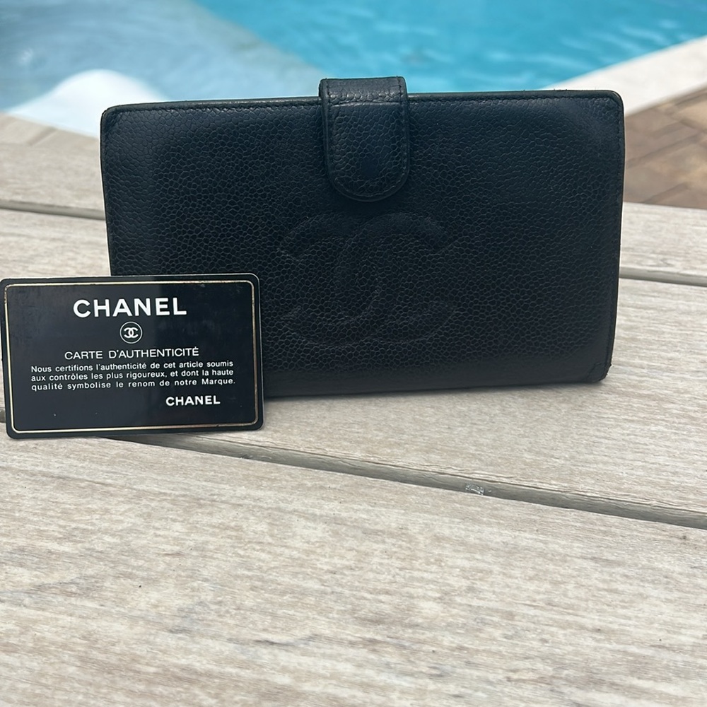 Chanel COA Black Caviar Leather Bifold Wallet - Picture 3 of 8